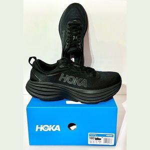 HOKA Men's Bondi 8 Black / Black  Size USA 10D / UK 9.5 / EU 44